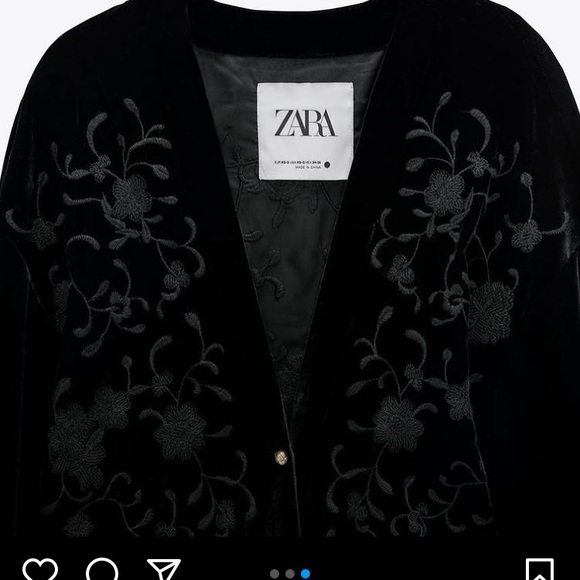 NWT Zara embroidered velvet kimono - Picture 7 of 10